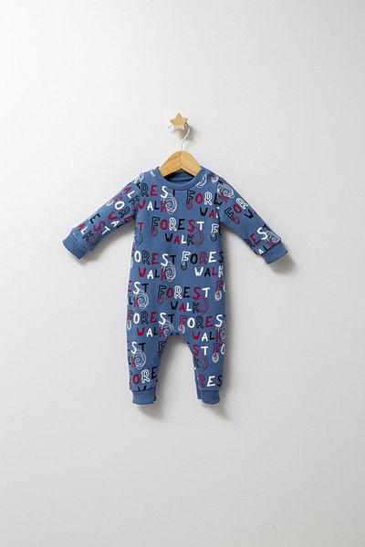 Tongs Baby Salopeta pentru bebelusi de iarna Forest, Tongs baby, baietei,Turcoaz, 6-9 luni