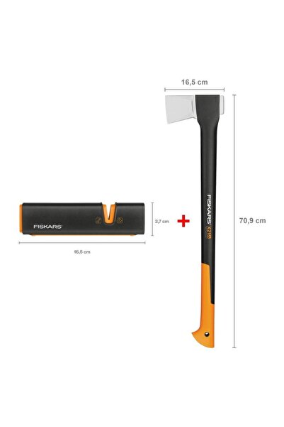 FiSKARS Yarma Baltası L-X21 + Balta ve Bıçak Bileyici