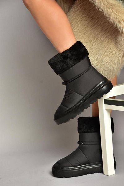 Fox Shoes T 476434004 Dámské kozačky z černé látky