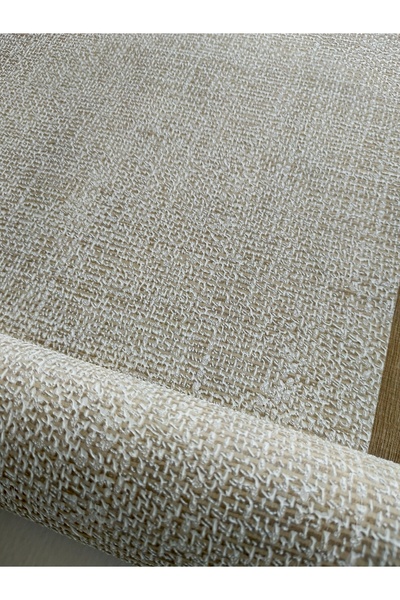 KMS HOME Kendinden Desenli Krem Kabartmalı Silinebilir Sade Duvar Kağıdı 5 M²...