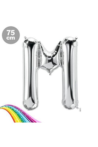 Parti Dükkanım بالون فويل حرف M فضي مقاس 75 سم