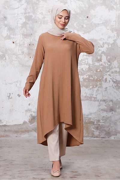 Bestenur Μινκ Asymmetric Cut Tunic 1253
