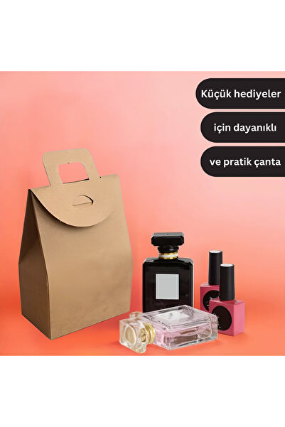 roco paper Kraft Kınalık Çerezlik El Geçme Çanta No:1 - 5.5x7x4 Cm 50 Adet