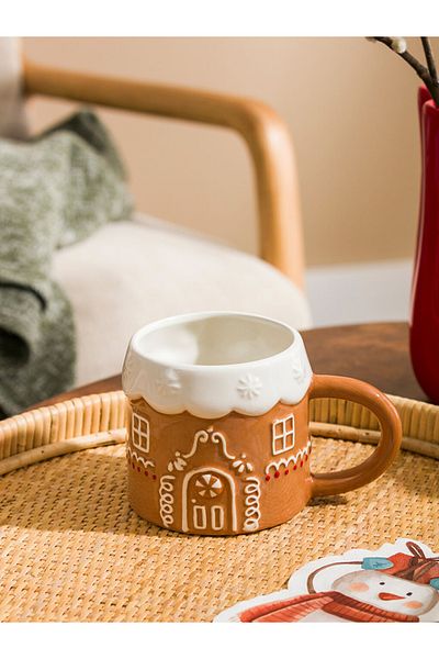 LC Waikiki Light Brown Christmas Themed Ceramic Mug 510 ml