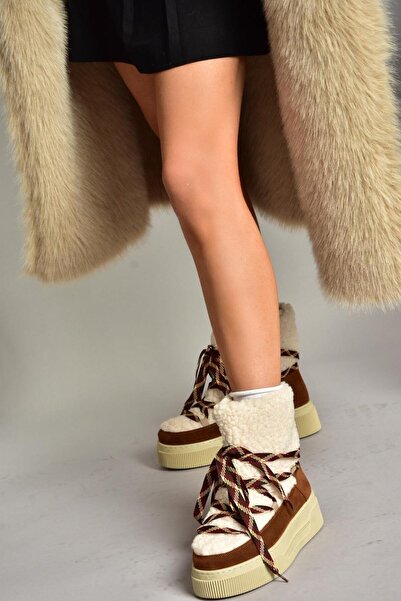 Fox Shoes T 476500702 Dámské kozačky Tan Suede se silnou podrážkou