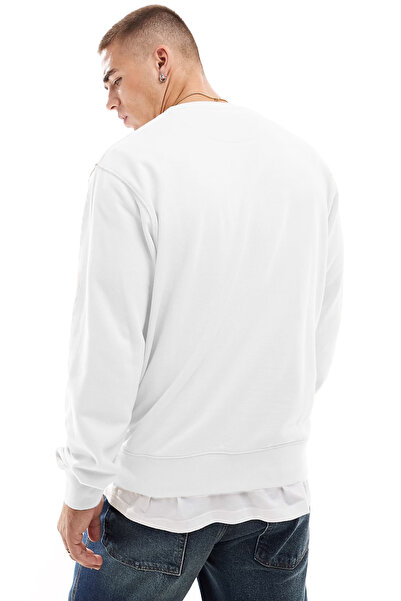 MAXIMILLIAN Ανδρικό χειμωνιάτικο φαρδύ φούτερ Ecru - Crew Neck, Raised