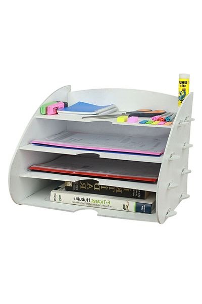 StarLightning White Color Model 3 - Desk Organizer, Document Shelf Desktop Organizer