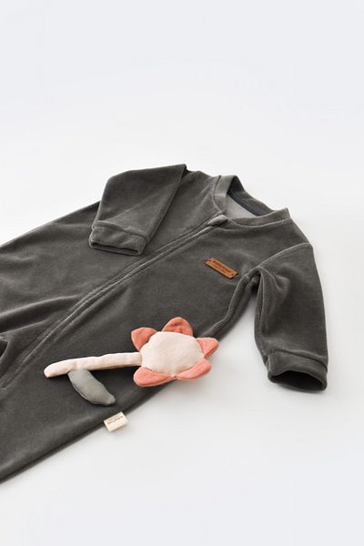 BabyCosy Salopeta cu maneca lunga si fermoar  Antracit, BabyCosy, 6-9 luni