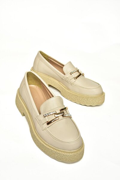 Fox Shoes T996198409 Жіночі туфлі з товстою підошвою бежевого кольору