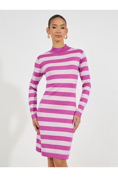 Styli Striped Sweater Knee Length Dress