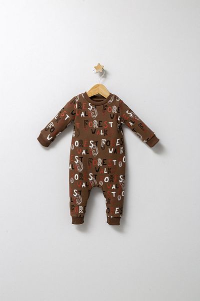Tongs Baby Salopeta pentru bebelusi de iarna Forest, Tongs baby, baietei,Maro, 3-6 luni