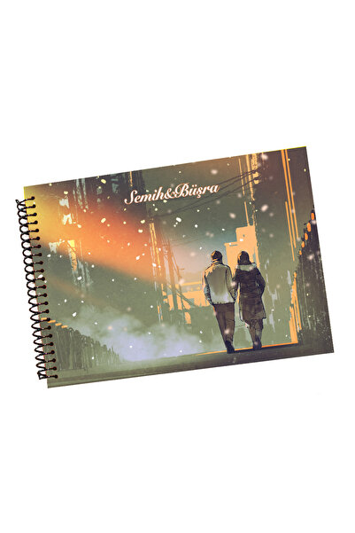 PAKLON İsme Özel Romantik Yürüyüş Sert Kapak A4 Boy Sevgili Anı Defteri (KRAFT İÇ YAPRAK)