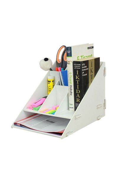 StarLightning White Color Model 4 - Desk Organizer, Document Shelf Desktop Organizer