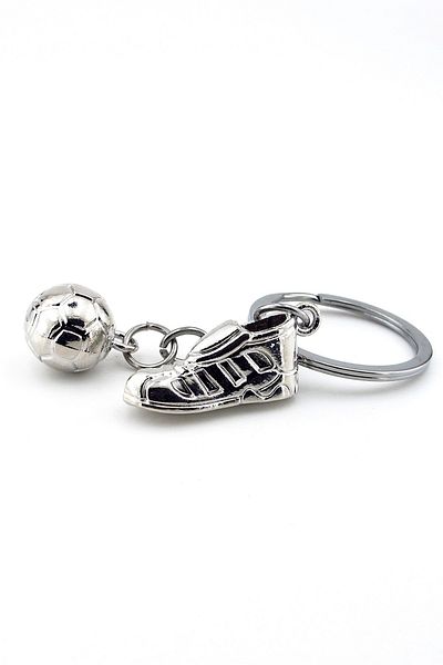Solfera Soccer Ball and Cleats Football Player Shoes Sports Metal Keychain Kc146