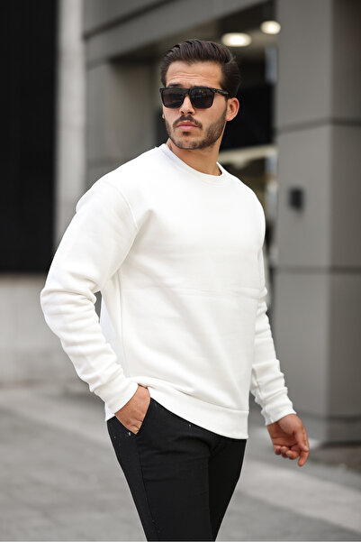 MAXIMILLIAN Ανδρικό φούτερ Crew Neck - Regular Fit, Basic Model EKRU