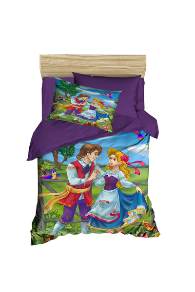Fabeteks Prince and Princess Digital Single Young Bedding Set