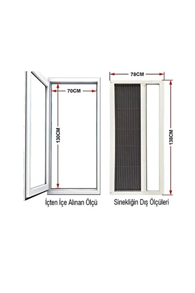 Genel Markalar Akordiyon Pileli Pencere Sineklik Antrasit 70 X1 30 Cm.(istenilen Ölçüde )