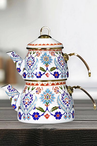 PR HOME موديل ذهبي مطلي بالمينا - إبريق شاي من القماش