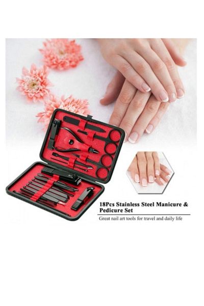 REKOTOOLS -18 Piece Manicure Set Pedicure Set Hand Foot Nail Clippers Set
