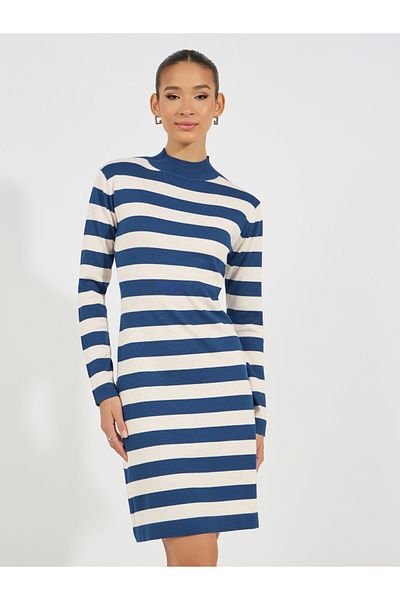 Styli Striped Sweater Knee Length Dress