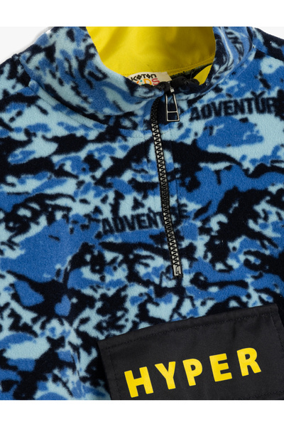 Koton Dik Yaka Yarım Fermuarlı Oversize Polar Sweatshirt