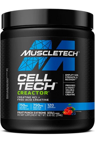 MUSCLETECH Cell-Tech Creactor Creatine HCl + Free-Acid Creatine Increase Muscle Building, Boost Stre