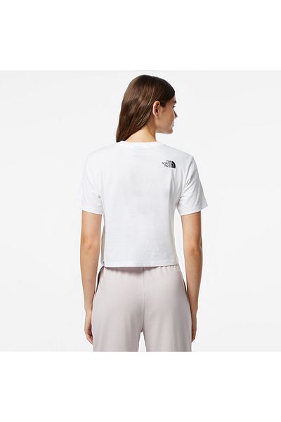 THE NORTH FACE Γυναικείο λευκό μπλουζάκι με στρογγυλή λαιμόκοψη Simple Dome Cropped Slim
