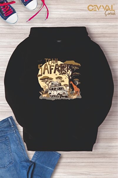 Cevval СВІТШОТ З КАПЮШОНОМ І НАДРУКОМ SAFARI ДЛЯ ДІТЕЙ