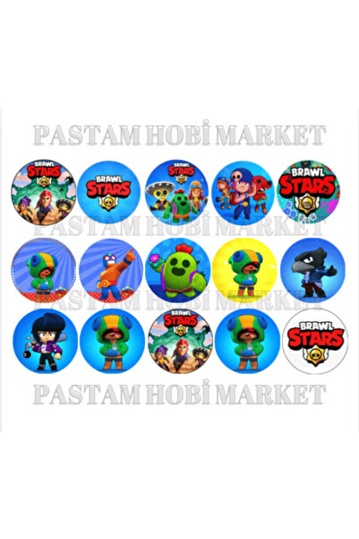 Pastam Hobi Market Brawl stars kurabiye pasta üzeri yenilebilir baskı