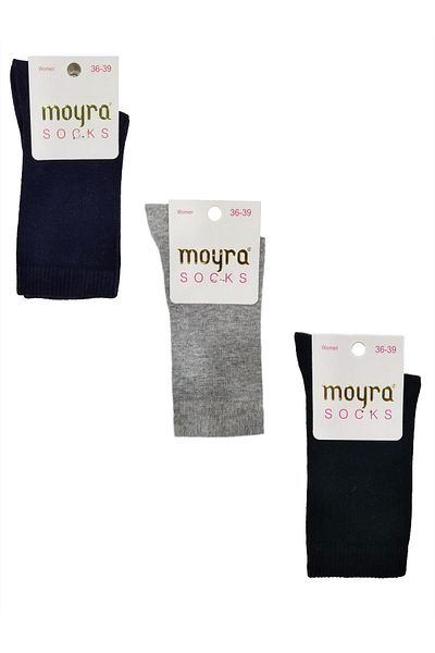 Moyra Socks Дамски чорапи до глезена Moyra, 3 броя, обикновени, памучни