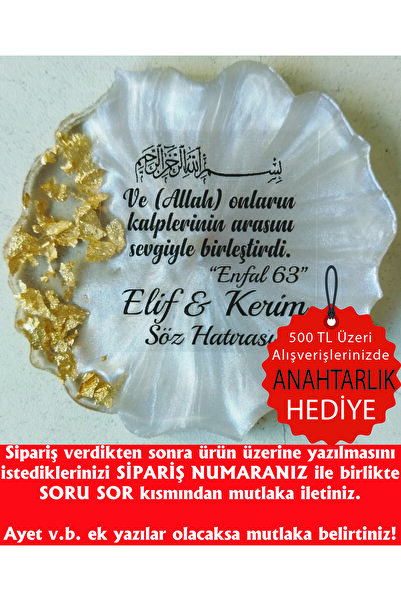 ErenAksesuar Epoksi Magnet 30 Adet Söz Nişan Nikah Kına Düğün Hediyeliği Kura...