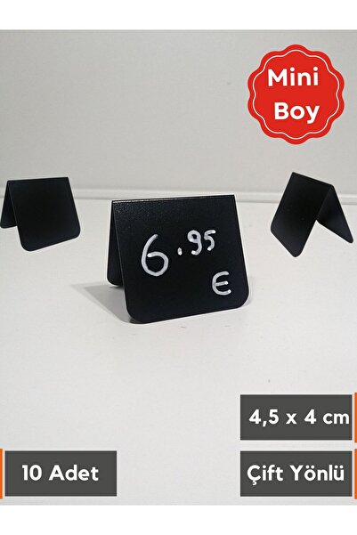 Şeffaf Etiket 10 kom crnih mini stojaca sa cenom - brisiva tabla, dvostrana 4...