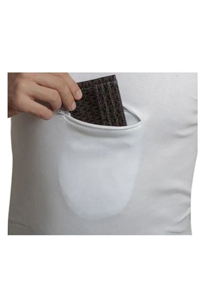 BERAT White Size 10 Pocket Zippered Undershirt - Hajj, Umrah and Soldier Undershirt