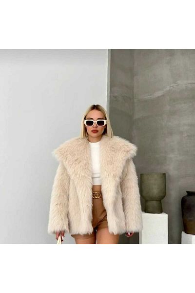 HARMAN BUTİK Women's Plush Coat