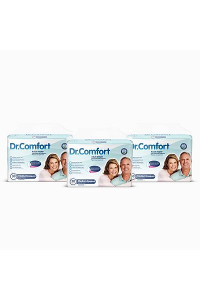 Dr.Comfort Adult Waist Tie Patient Diapers Medium 3 Packs of 30 90 Pieces