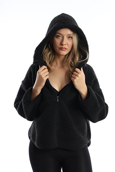 Polo State Women's Hooded Plush Sweat Black