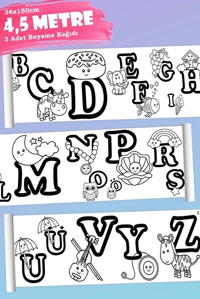 Viva Home 4.5 Meters Letter Themed Educational Giant Painting Paper
