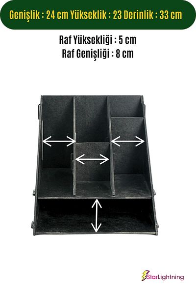 StarLightning Black Desktop Organizer - Document Shelf Organizer Model 4