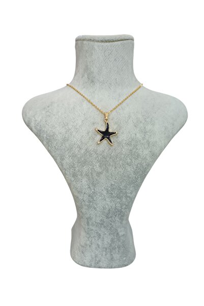 Mos Tespih قلادة ذهبية على شكل نجم البحر باللون الأسود