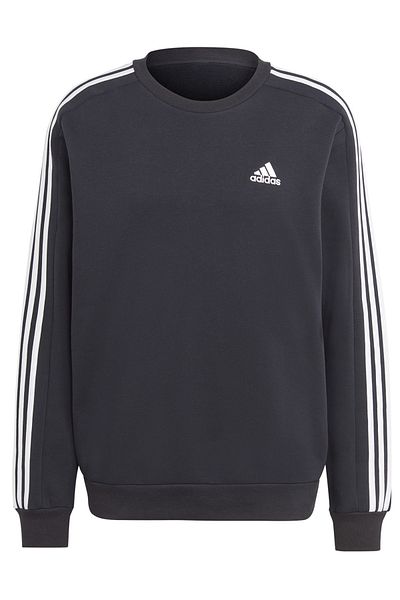 adidas Pánská černá mikina Essentials Fleece se 3 proužky – neformální tričko Ib4027