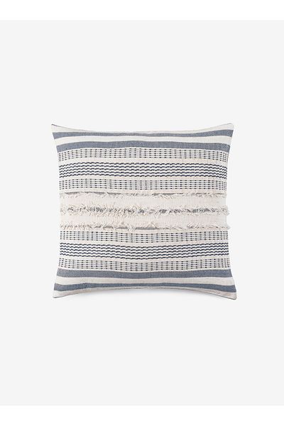 M'art Home Μαξιλαροθήκη Navy Blue Fringe - 45x45