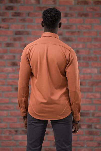 ADVANTE Тонка, еластична, з повною лікрами, з коміром на ґудзиках, сезонна сорочка Slimfit