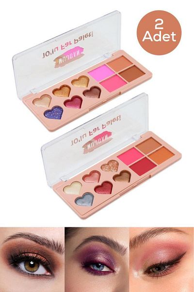 MUJGAN High Pigment Makeup Palette - Lasting and Smooth Color Options, 2 Pcs