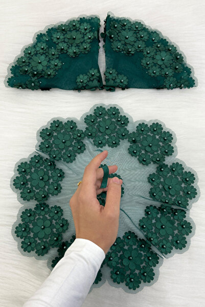 ZEYMERADE منديل العريس الأخضر للعروس، منديل زفاف مزين باللؤلؤ لوصيفة العروس و...