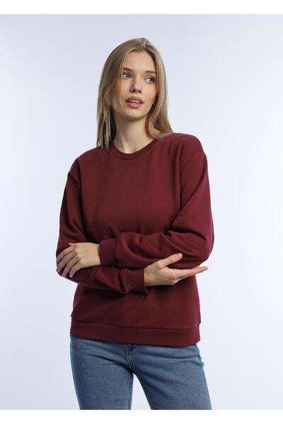 Polo State Hanorac de damă roșu Claret - 3 fire, decolteu, fără șardon