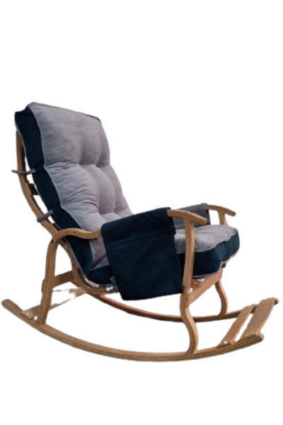 Enda Home Collection Mosso Çift Minderli Ahşap Sallanan Sandalye Tv Baba Kolt...