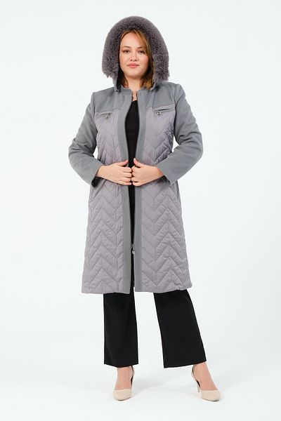 GLR&GYM Leatherfree Women's Quilted Detailed Youth Lined Hooded Coats
