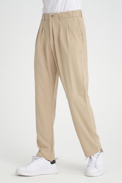 Valiberta Beige Color Premium Pleated Baggy Pants