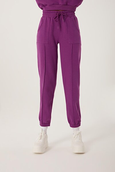 QUHOX Γυναικείο Φούτερ 3 Νήμα Oversize Μωβ