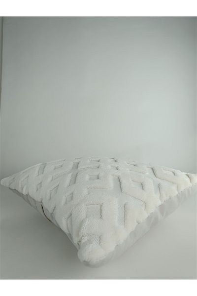 Mrs.Gugar Cream Colored Punch Plush Cushion Cover